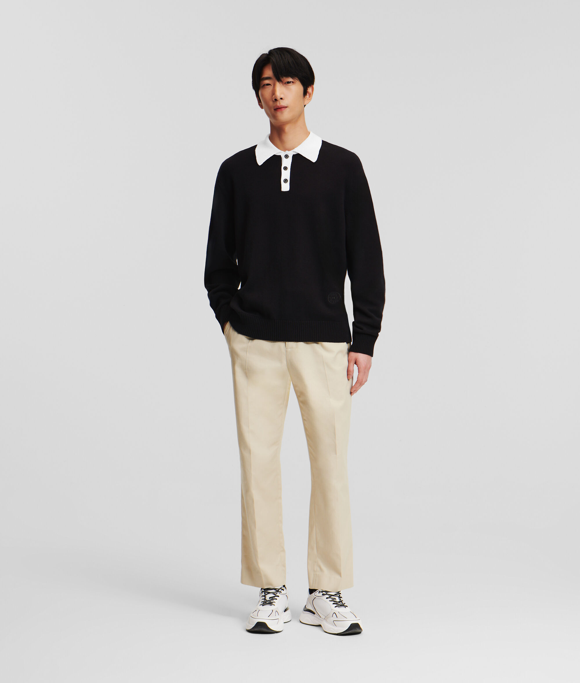 (image for) Intuitive KNITTED LONG-SLEEVED POLO SHIRT